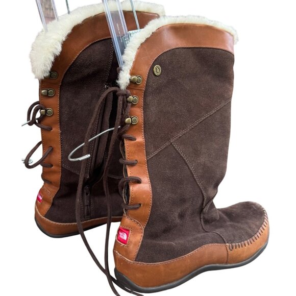 The North Face Women's Size 9 Suede & Leather Tall Boots With Faux Fur Lining - Picture 9 of 14